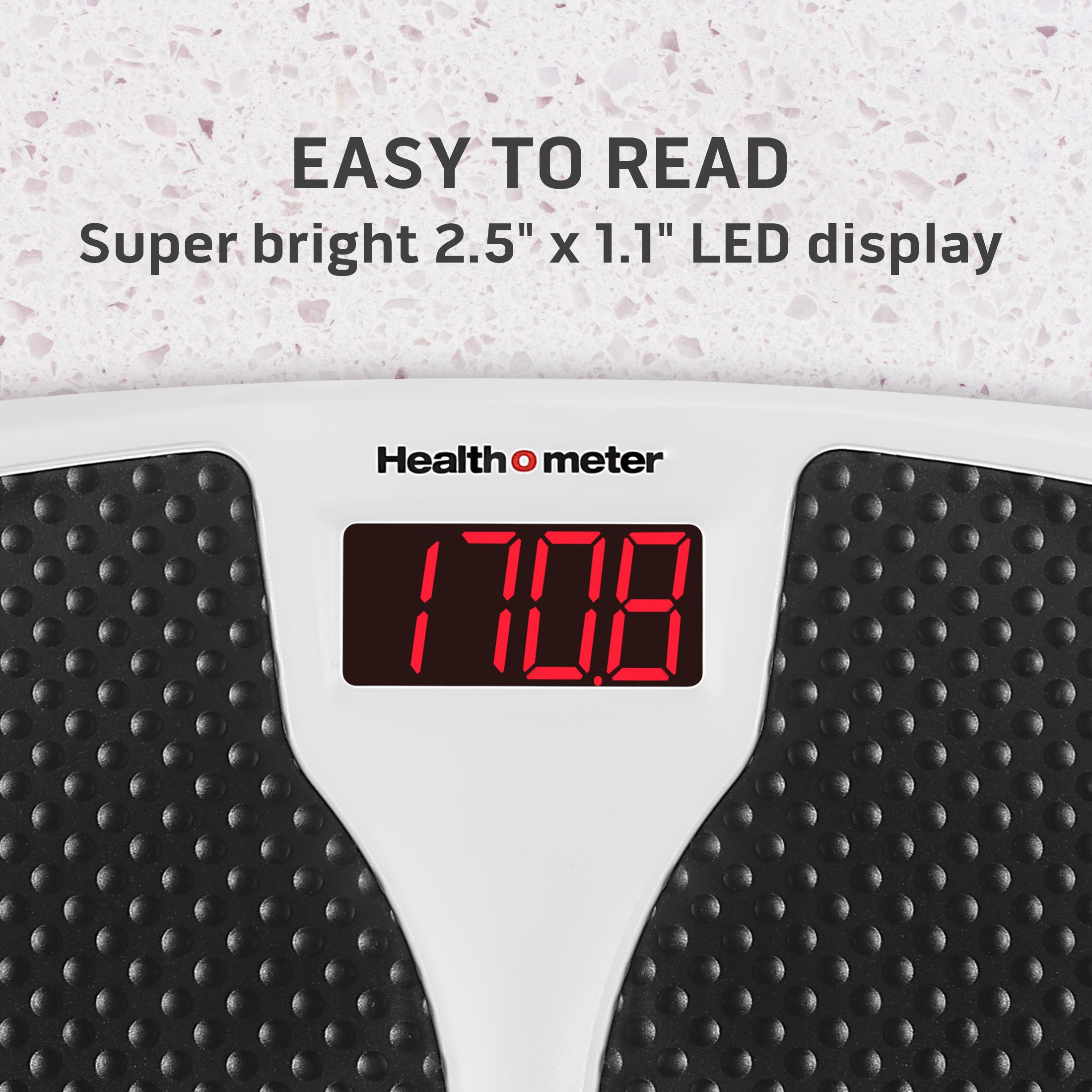 Health o meter Split Mat Digital Scale, 400 lbs Capacity, LED Display, Black and White