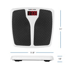 Health o meter Split Mat Digital Scale, 400 lbs Capacity, LED Display, Black and White