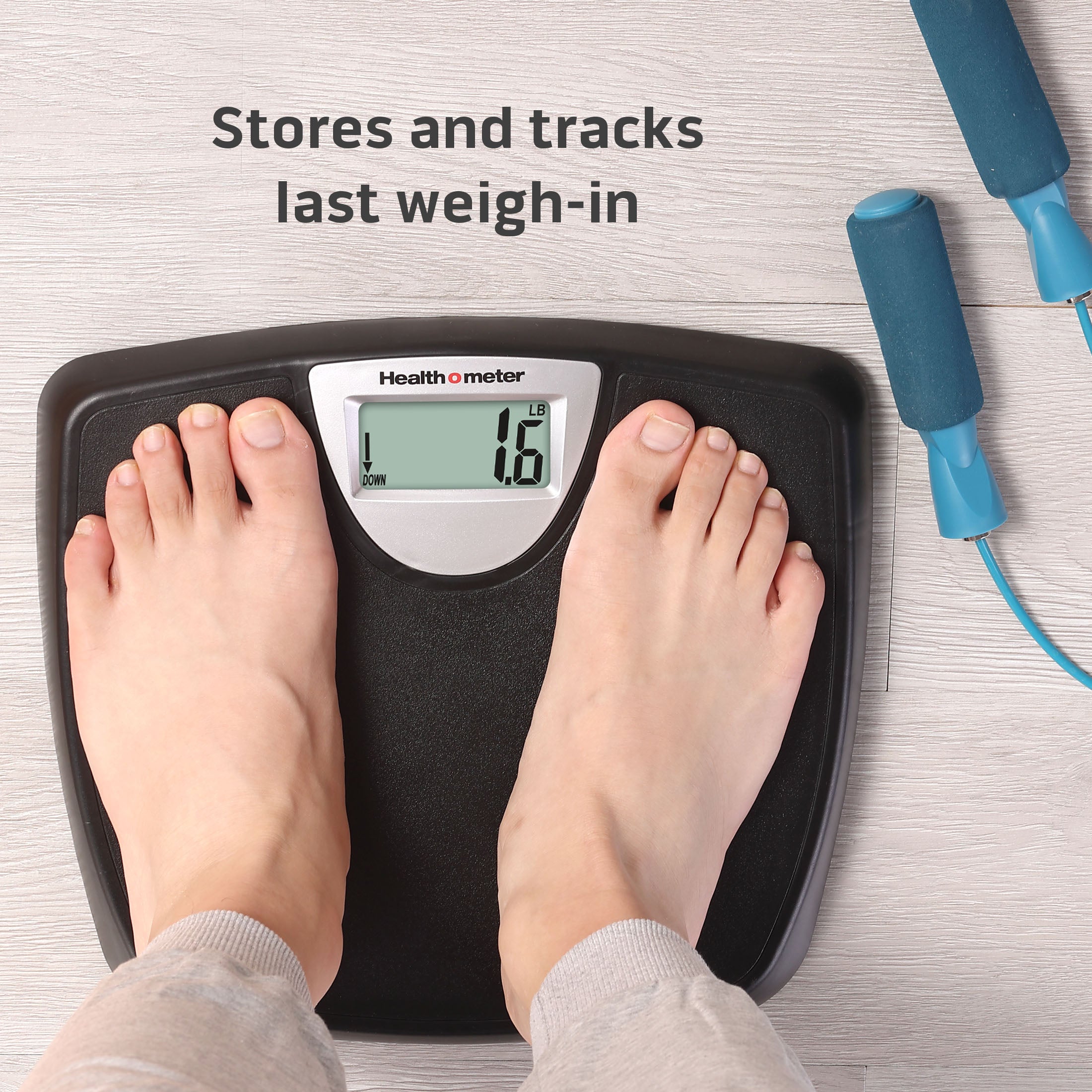Health o meter Weight Tracking Digital Scale, 350 lbs Capacity, LCD Display, 2 Users, Black
