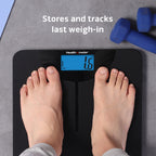 Health o meter Carbon Fiber Weight Tracking Digital Scale, 400 lbs Capacity, LCD Display, 2 Users, Black