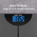 Health o meter Carbon Fiber Weight Tracking Digital Scale, 400 lbs Capacity, LCD Display, 2 Users, Black