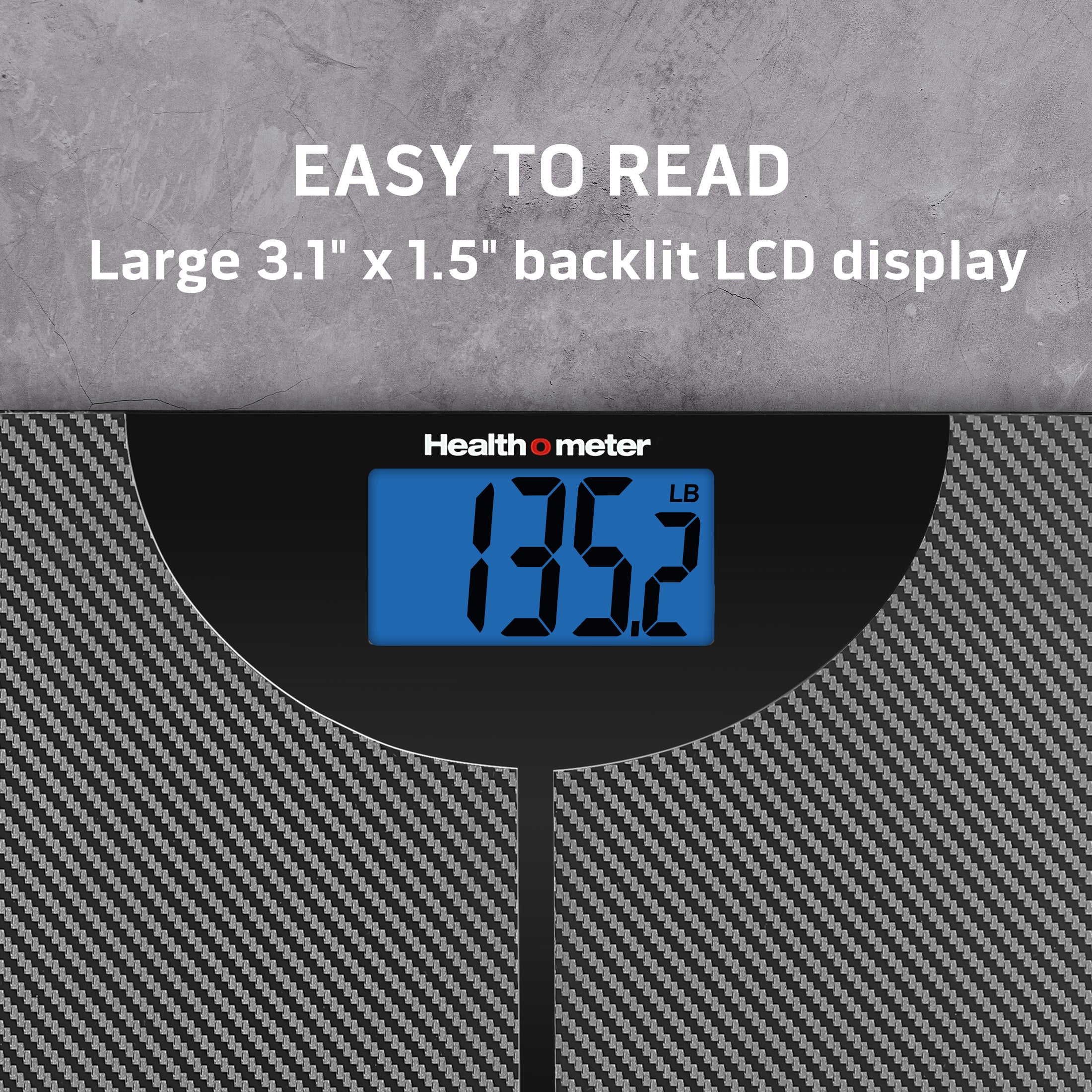 Health o meter Carbon Fiber Weight Tracking Digital Scale, 400 lbs Capacity, LCD Display, 2 Users, Black