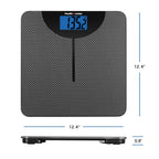 Health o meter Carbon Fiber Weight Tracking Digital Scale, 400 lbs Capacity, LCD Display, 2 Users, Black