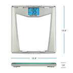 Health o meter Pro Fitness Body Fat Scale, 400 lbs Capacity, LCD Display, 4 Users, Athlete Mode, Tempered Glass, Clear