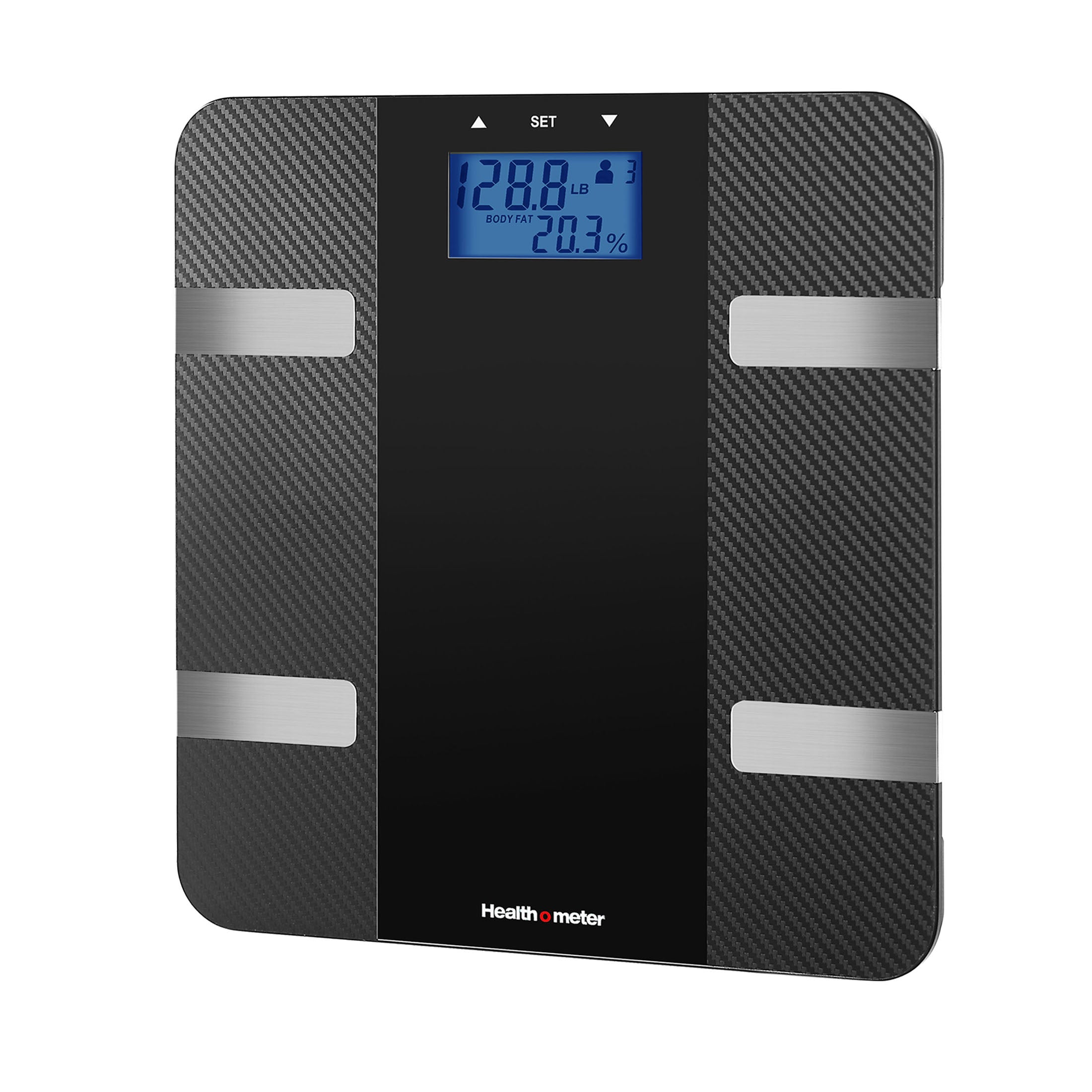 Health o meter Body Composition Scale, 400lb Capacity, LCD Display, 4 Users, Black Stainless