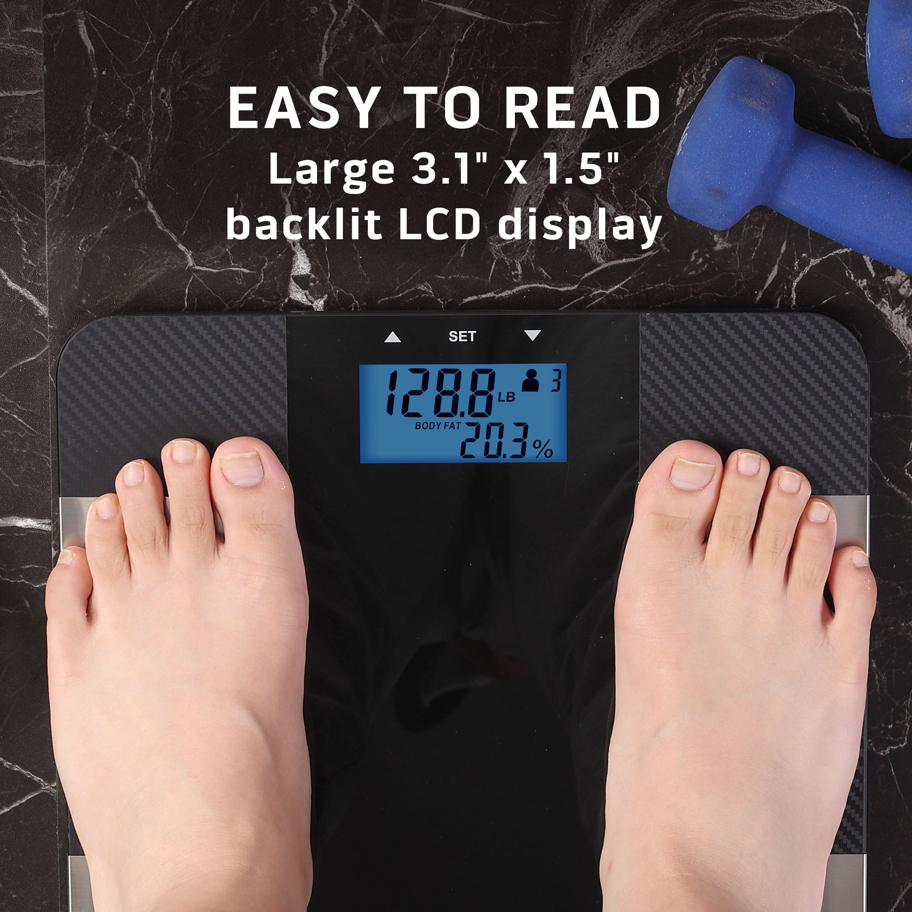 Health o meter Body Composition Scale, 400lb Capacity, LCD Display, 4 Users, Black Stainless