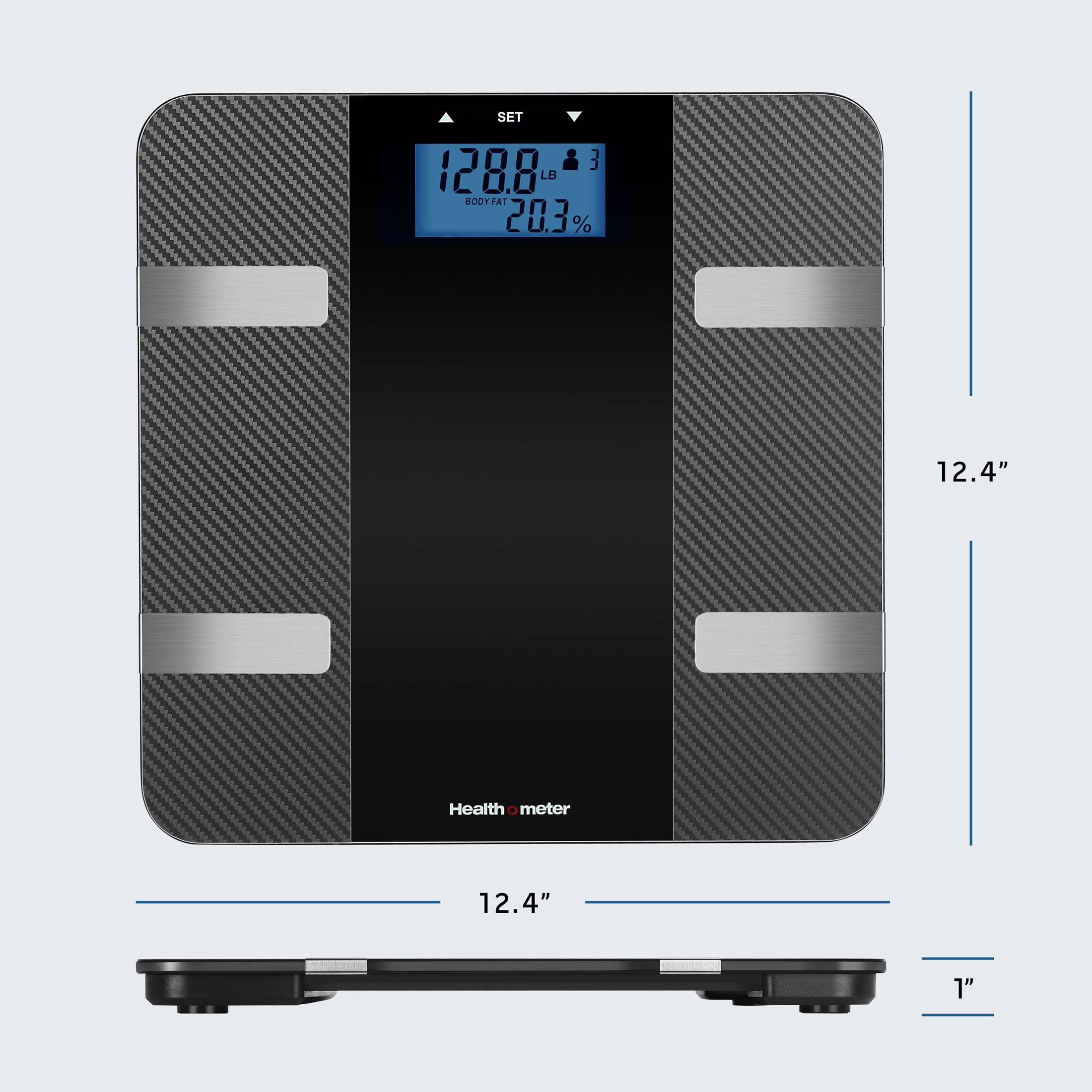 Health o meter Body Composition Scale, 400lb Capacity, LCD Display, 4 Users, Black Stainless