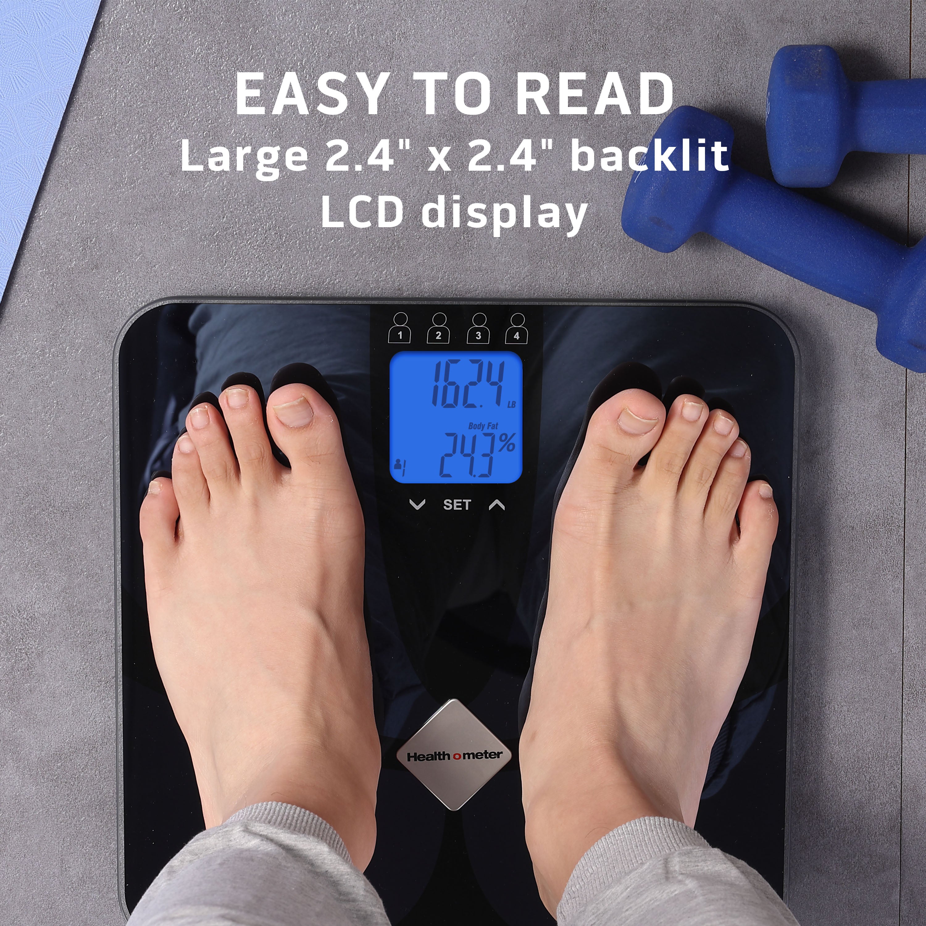 Digital Glass Health Scan Body Composition Weight Tracking Scale, 4 Users, 400 lbs.