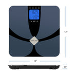 Digital Glass Health Scan Body Composition Weight Tracking Scale, 4 Users, 400 lbs.