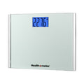 Health o meter Extra Wide Digital Scale, 440 lbs Capacity, Backlit LCD Display, Glass Platform, Silver