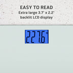 Health o meter Extra Wide Digital Scale, 440 lbs Capacity, Backlit LCD Display, Glass Platform, Silver