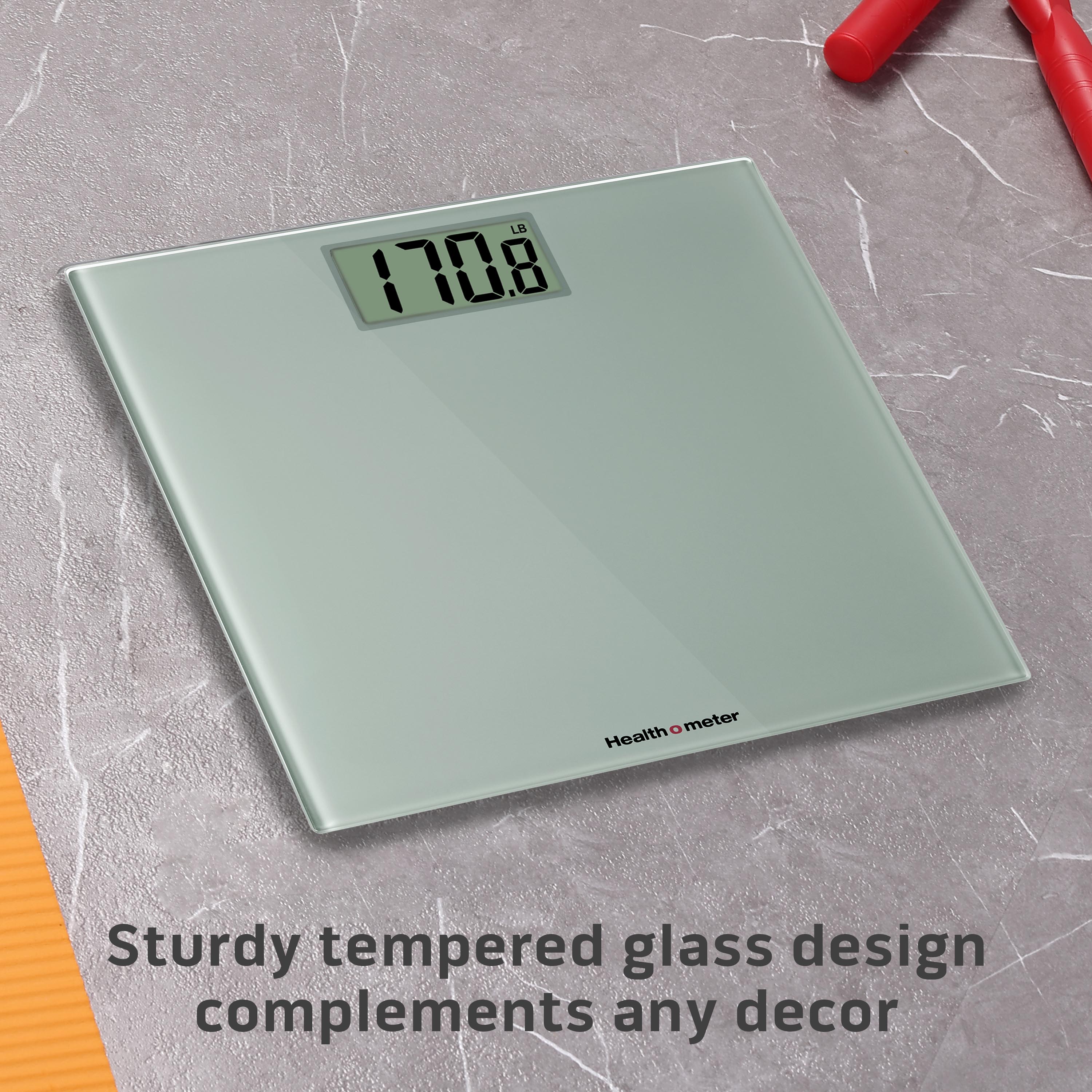 Health o meter High-Capacity Compact Digital Bathroom Scale, 500 lb. Capacity, Glass