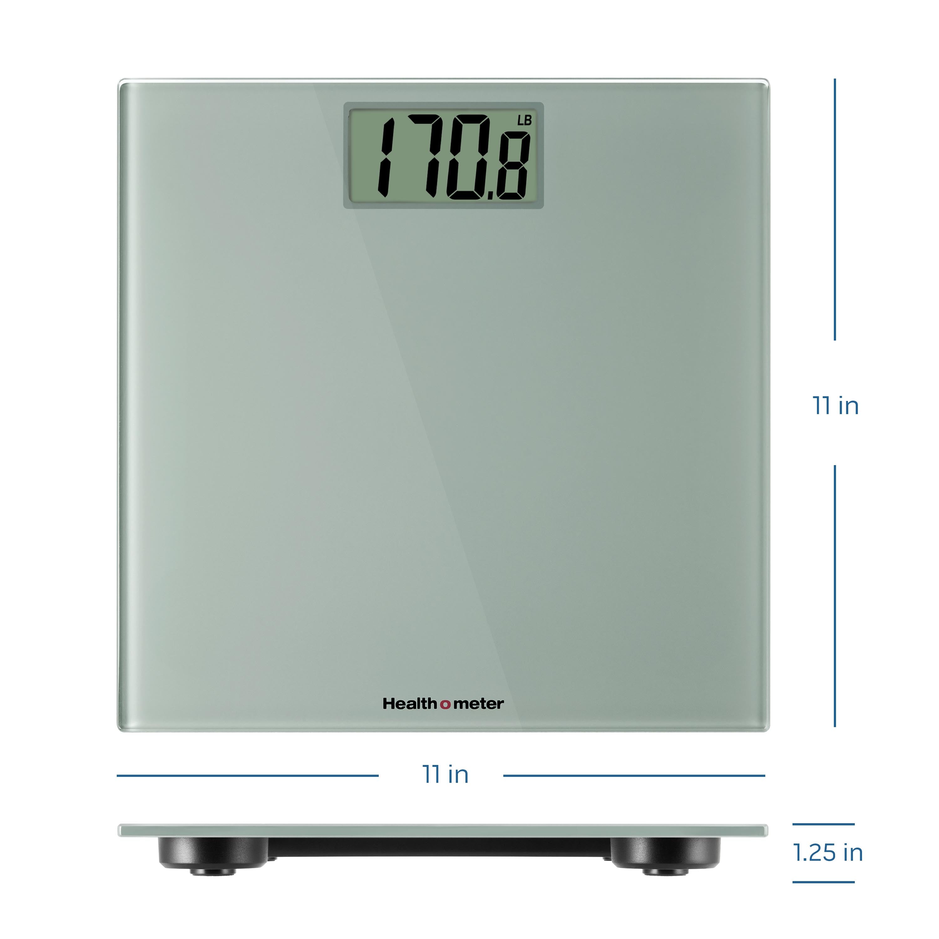 Health o meter High-Capacity Compact Digital Bathroom Scale, 500 lb. Capacity, Glass