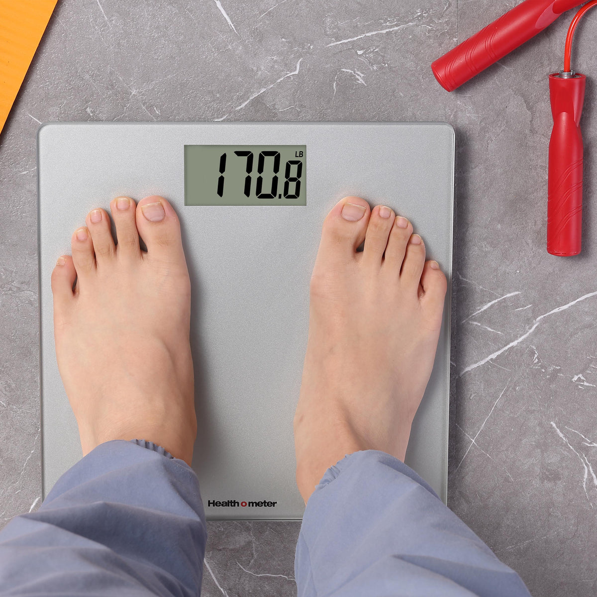 Health o meter Compact Glass Scale, 450 lb Capacity, Accurate Weight, LCD Display