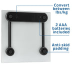 Health o meter Compact Glass Scale, 450 lb Capacity, Accurate Weight, LCD Display