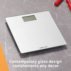 Health o meter Compact Glass Scale, 450 lb Capacity, Accurate Weight, LCD Display