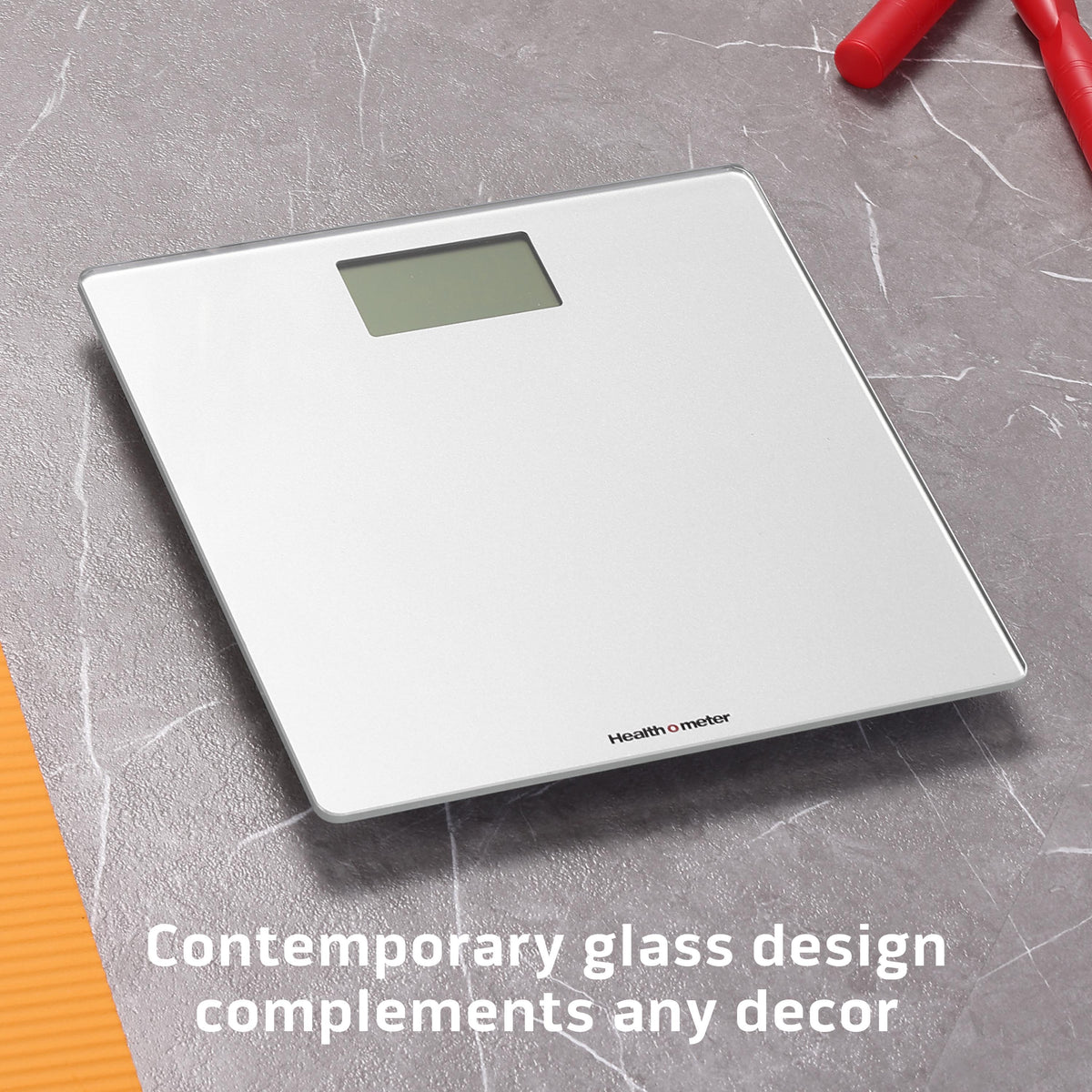 Health o meter Compact Glass Scale, 450 lb Capacity, Accurate Weight, LCD Display