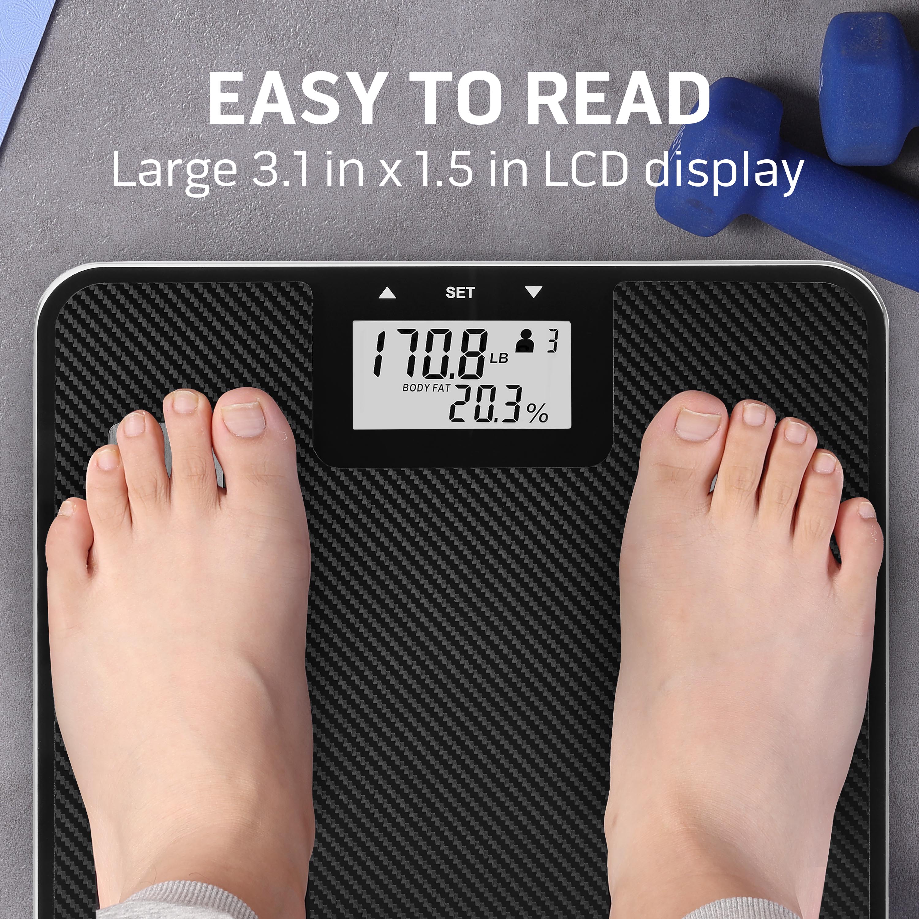 Health o meter Digital Body Composition Scale, BMI, Body Fat, Water Mass, Multi-User Tracking, 500 lb