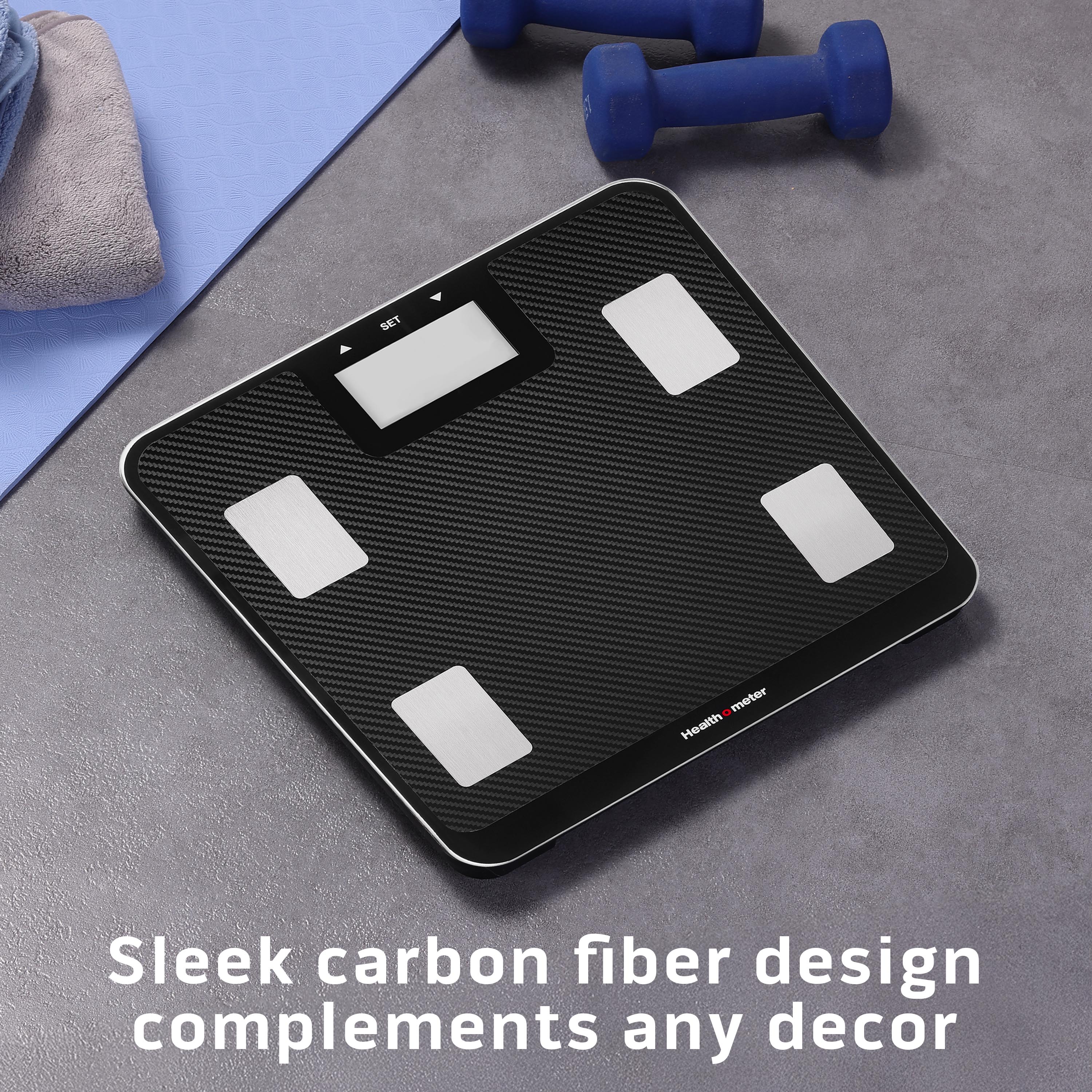 Health o meter Digital Body Composition Scale, BMI, Body Fat, Water Mass, Multi-User Tracking, 500 lb