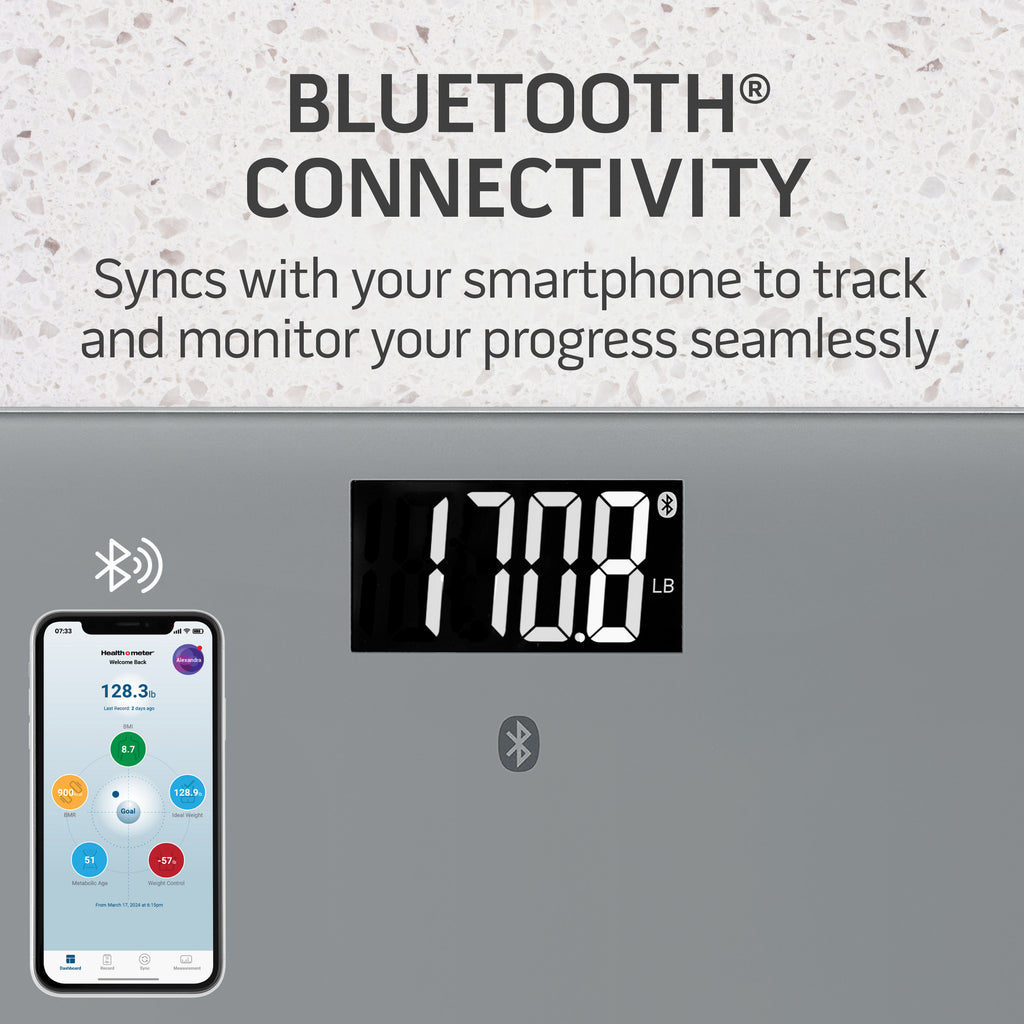Health o meter Bluetooth Scale Body Analysis BMI Weight Tracking 440 lb Capacity Smart Connectivity
