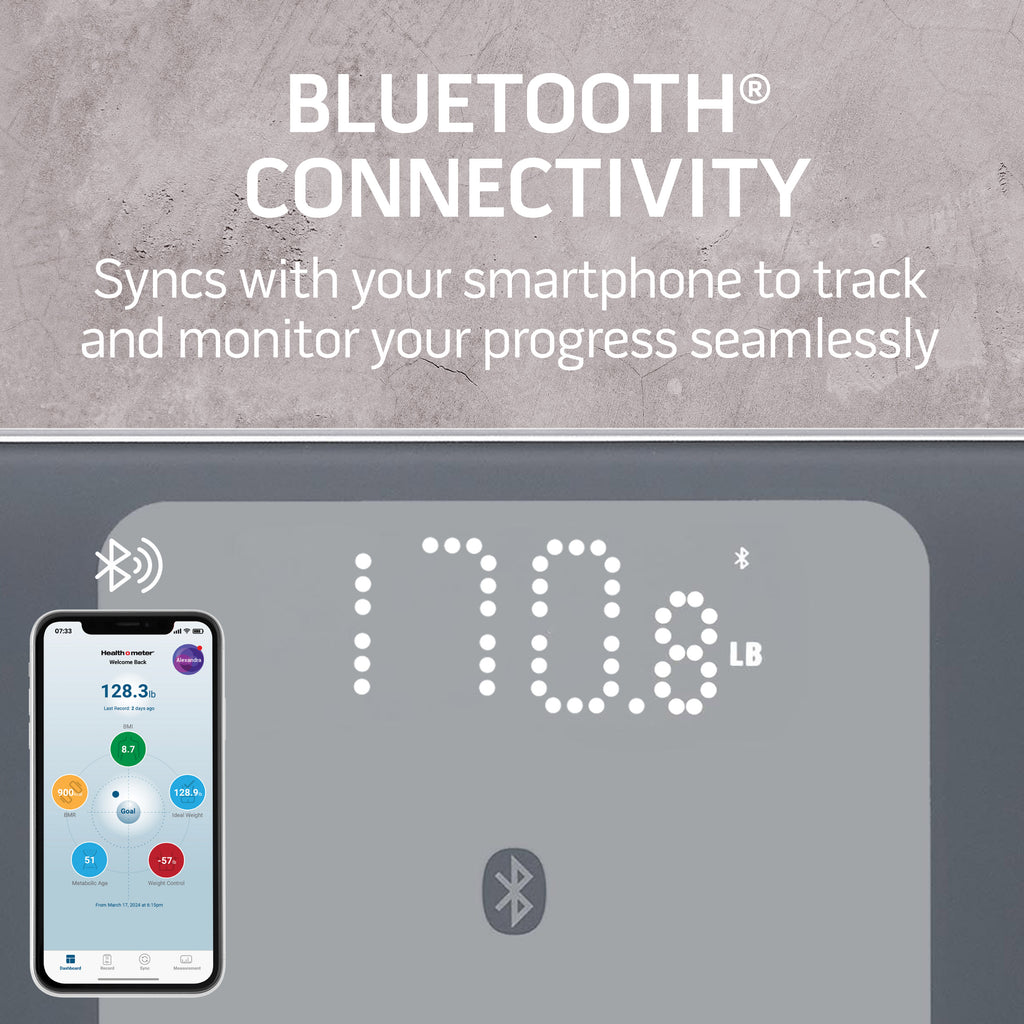 Health o meter Bluetooth Smart Body Composition Scale 440 lb Capacity with BMI Tracking