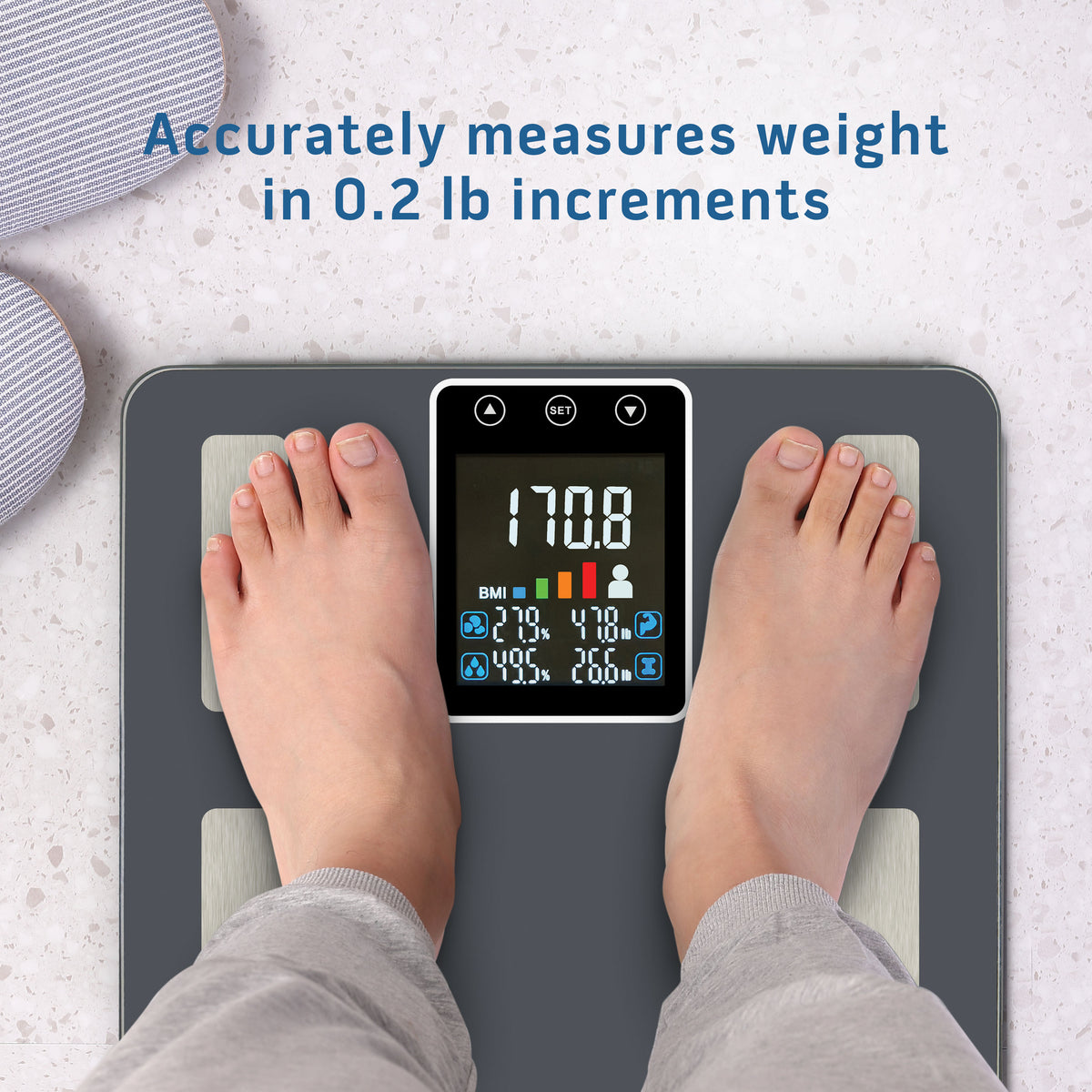 Health o meter Extra-Wide Body Analysis Digital Bathroom Scale with Backlit Display, 500 lb Capacity