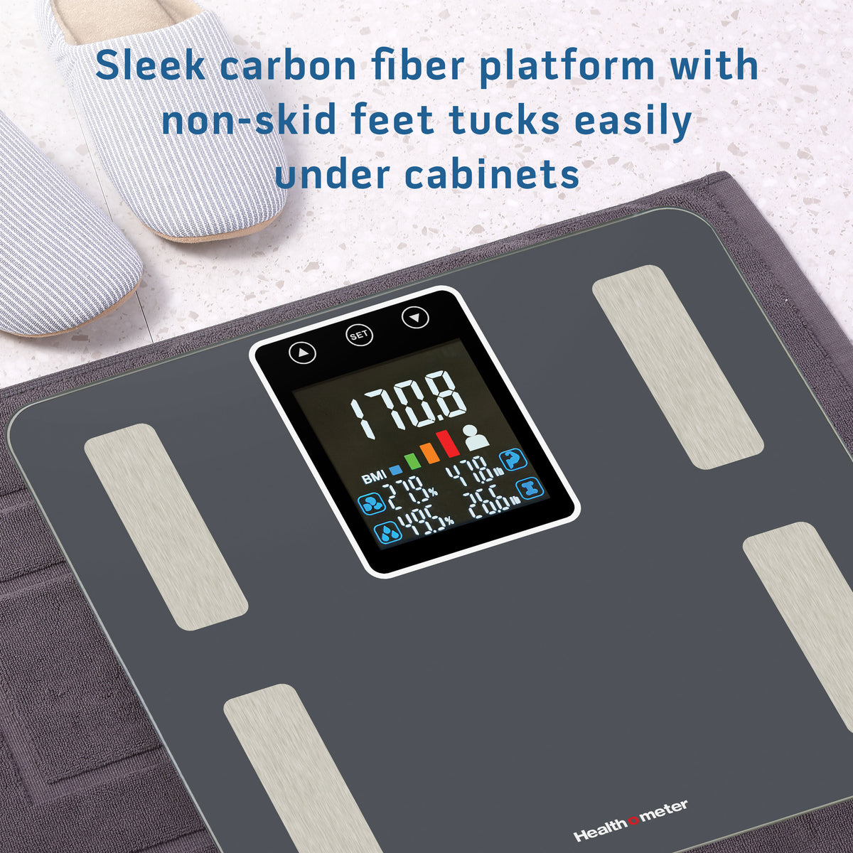 Health o meter Extra-Wide Body Analysis Digital Bathroom Scale with Backlit Display, 500 lb Capacity