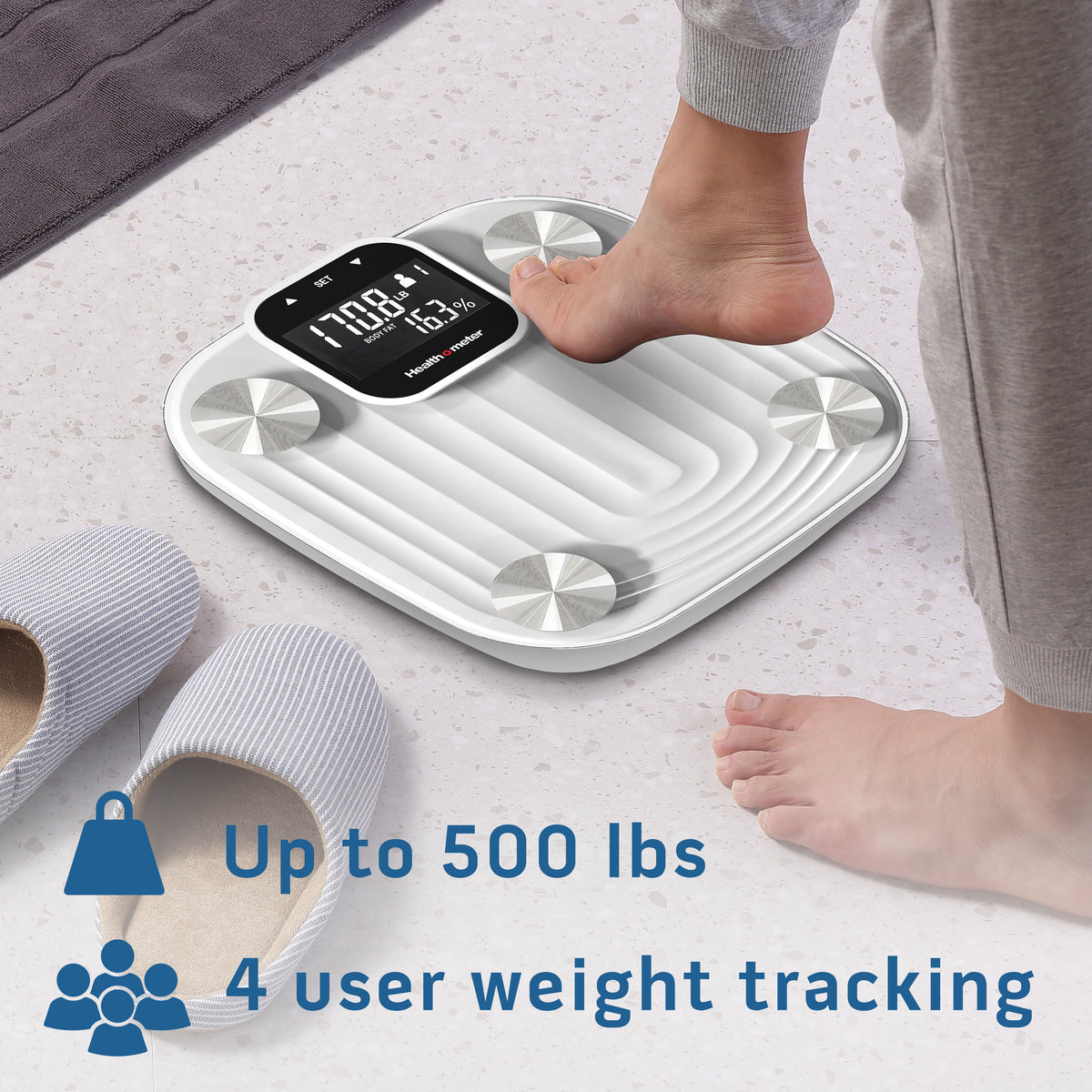 Health o meter Digital Glass Bathroom Scale with XL Easy-Read Display, 500 lb Capacity