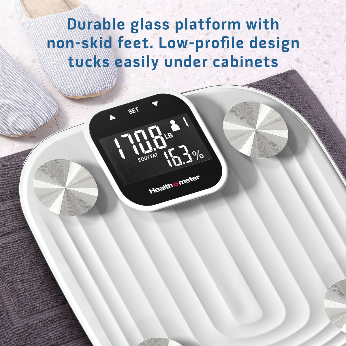 Health o meter Digital Glass Bathroom Scale with XL Easy-Read Display, 500 lb Capacity