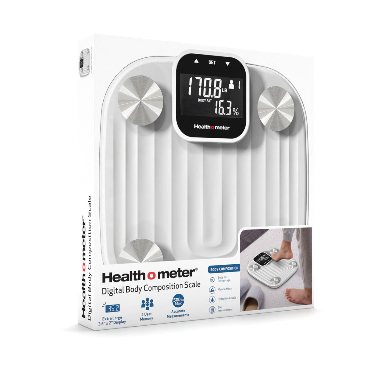 Health o meter Digital Glass Bathroom Scale with XL Easy-Read Display, 500 lb Capacity