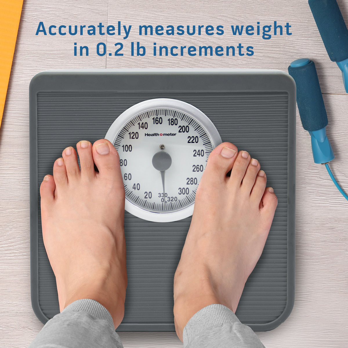 Health o meter Mechanical Analog Bathroom Scale with Extra-Large Easy-Read Dial and Non-Slip Mat, 330 lb Capacity